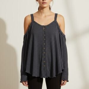 Free People Laguna Thermal Button Front Tank Top | Size XS